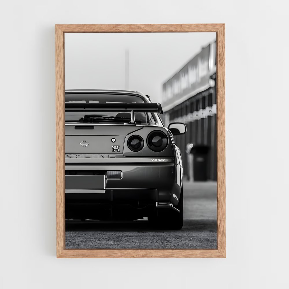 Poster R33 Noir et Blanc – affiche Nissan (vue 4)
